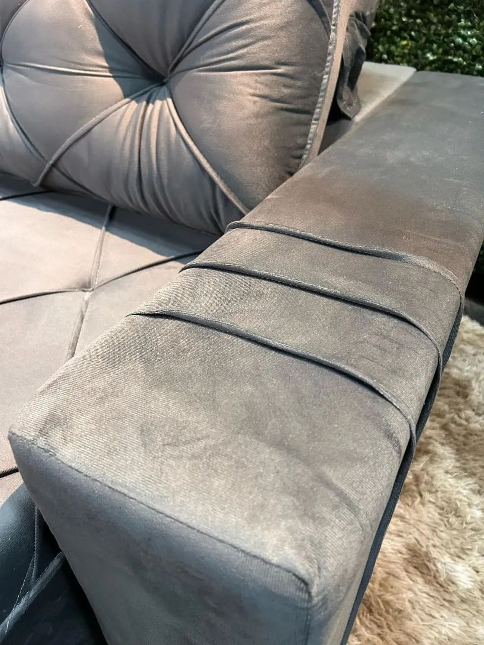 Sofá de Canto 2 Lugares - Cinza - Novo - Foto 3