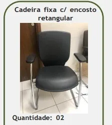 Cadeira fixa retangular para escritório