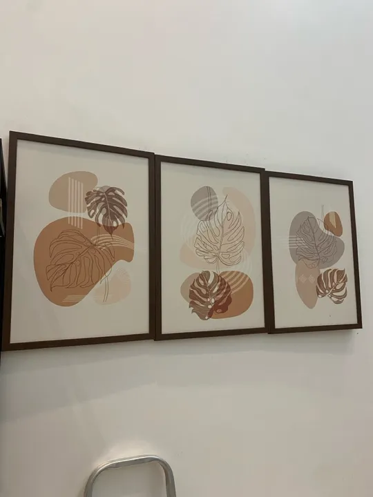 Conjunto de 3 Quadros Decorativos Abstratos