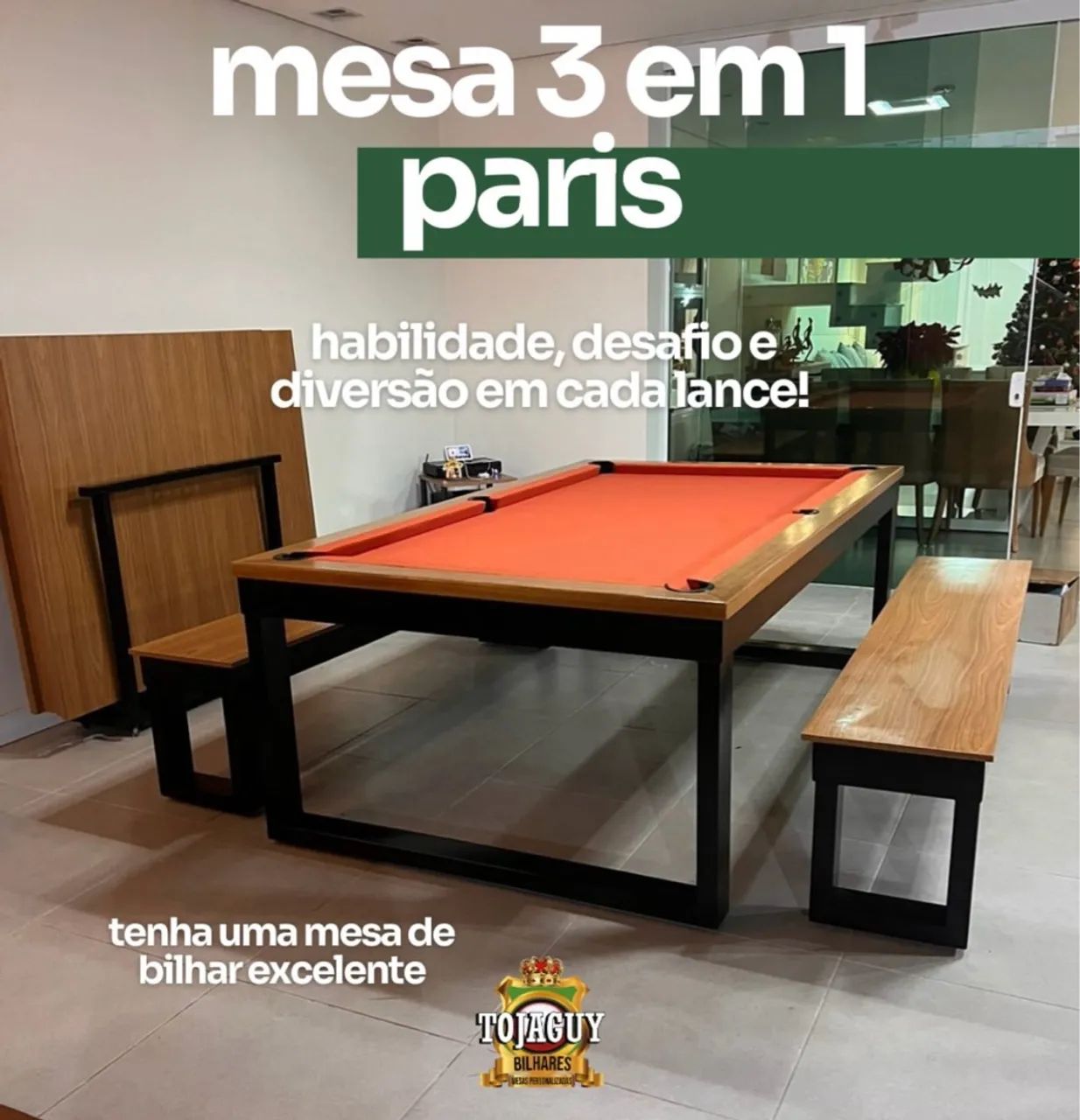 Mesa de sinuca e jantar Paris  - Foto 2