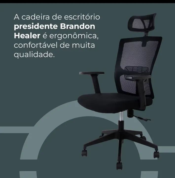 Cadeira de Escritório Giratória  com Encosto de Cabeça - Foto 2