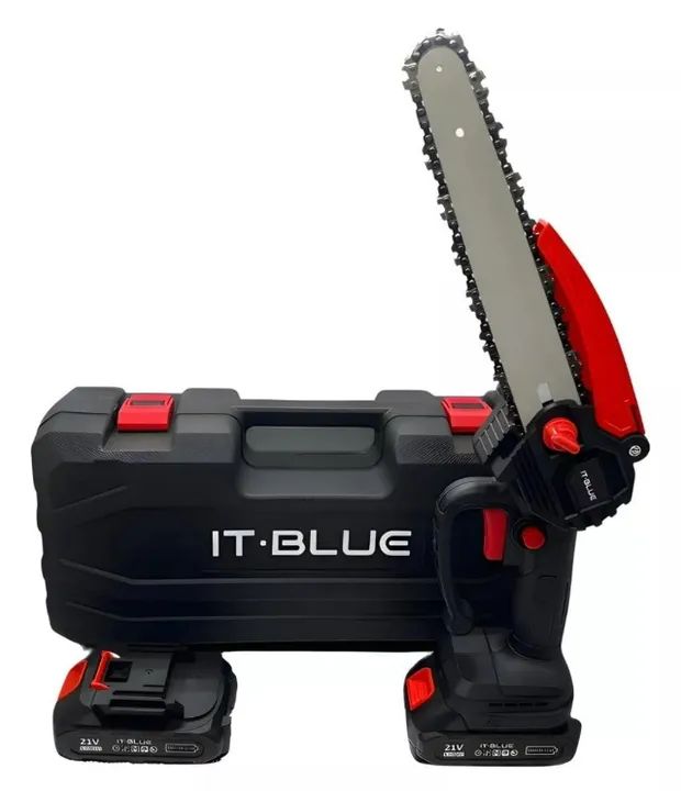 Mini Moto Serra Elétrica 4 Pol 1 Baterias Recarregável Poda