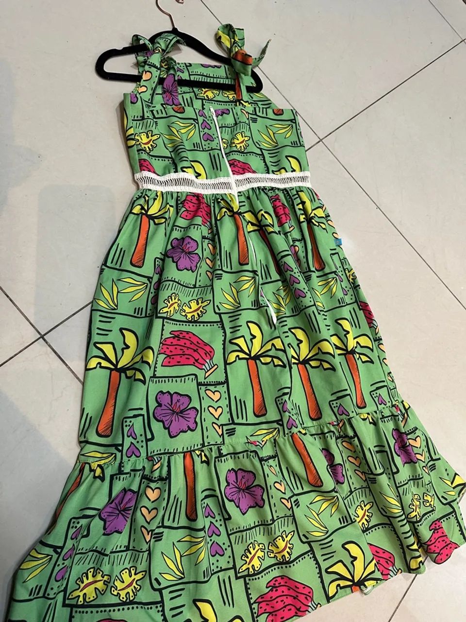 Vestido Infantil Estampado Tropical - Foto 4