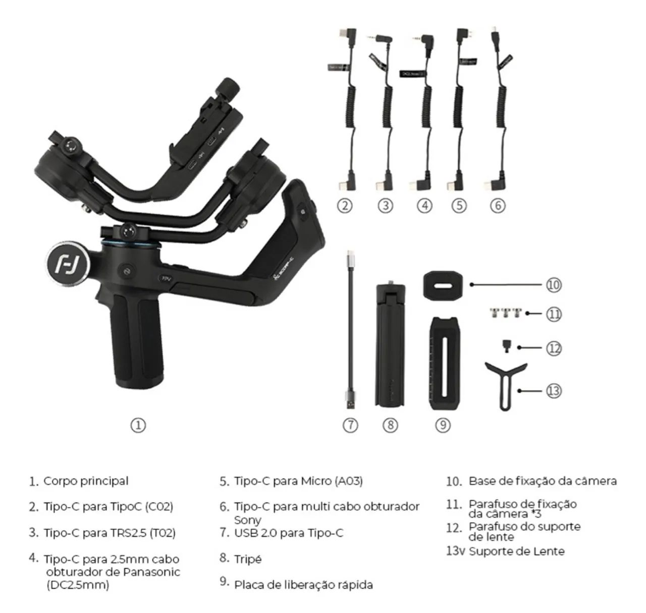 Estabilizador Feiyutech Scorp-c Gimbal Para Câmera - Foto 2