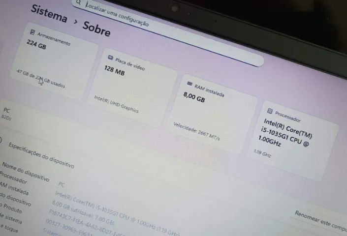 Notebook Lenovo Core i5 10th 8gb SSD Tela 15 Perfeito - Foto 3