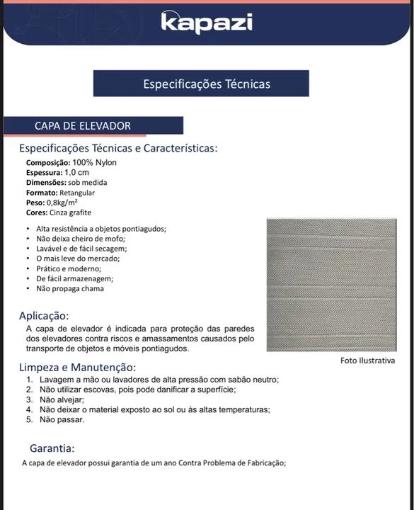 Capa de proteção para elevador  - Foto 2