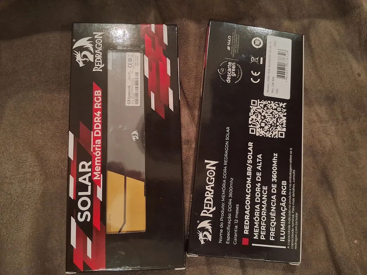 2x16gb (32gb) memória ram ddr4 3600mhz redragon solar lacrada - Foto 2