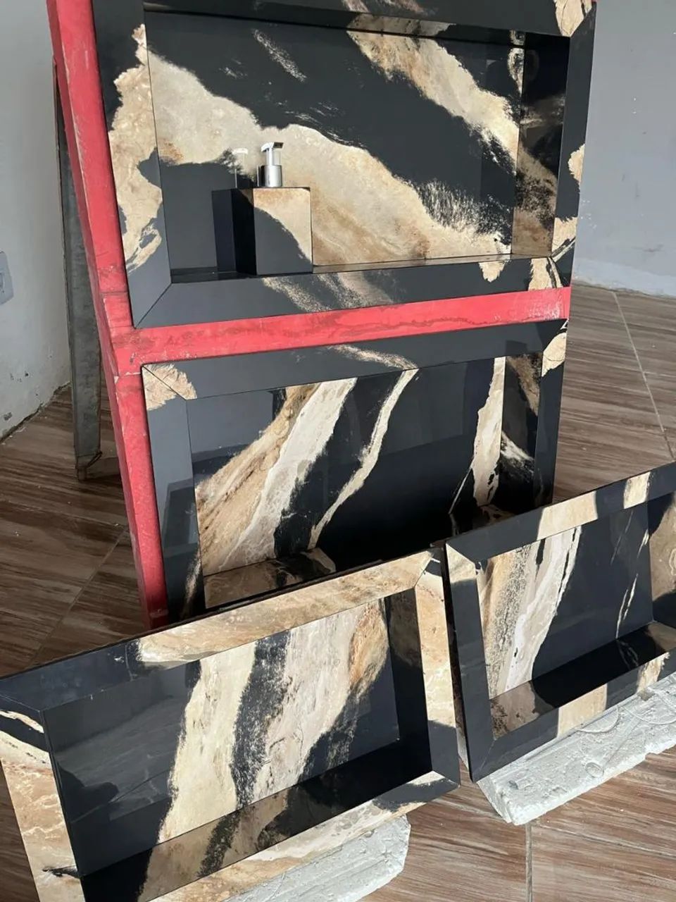 Nichos banheiro box embutir porcelanato 