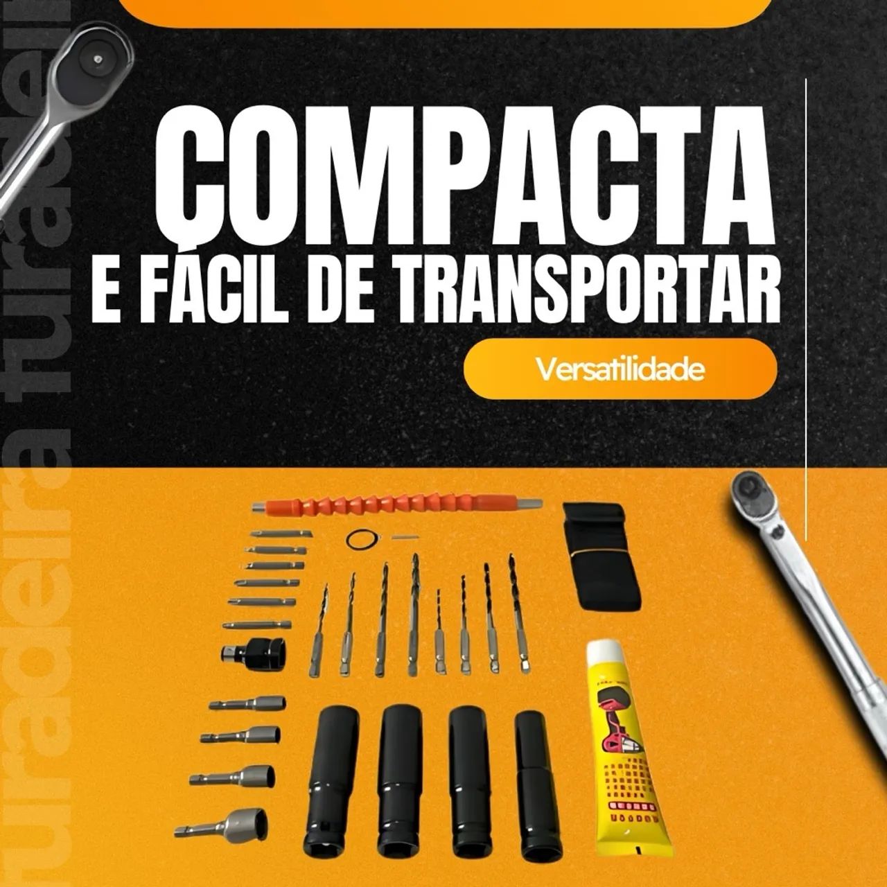 Chave De Impacto Parafusadeira Pneumática 2 Baterias Lítio - Foto 3