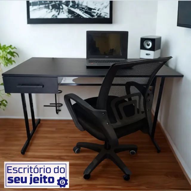 Mesa para Computador Reforçada com Gaveta 1,2m NOVA Industrial Multiuso Notebook Estudo - Foto 3