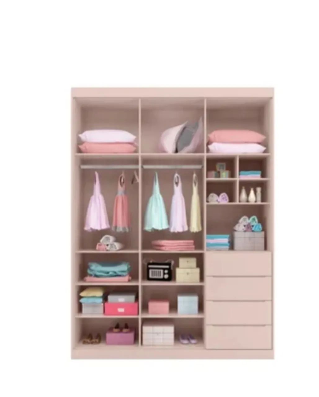 Guarda-Roupa Infantil Rosa 3 Portas - Foto 2