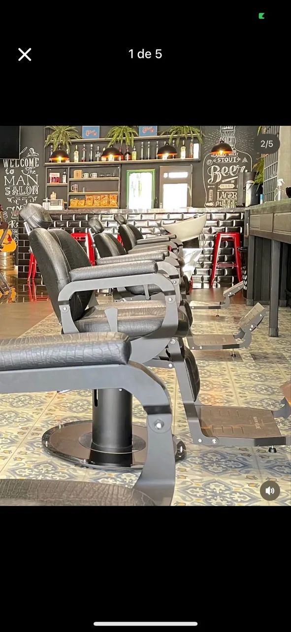 4 cadeiras para barbearia