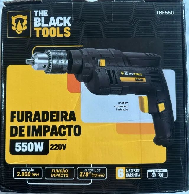 Furadeira Com Impacto 3/8 10MM 550W 220V Black Tools Garantia