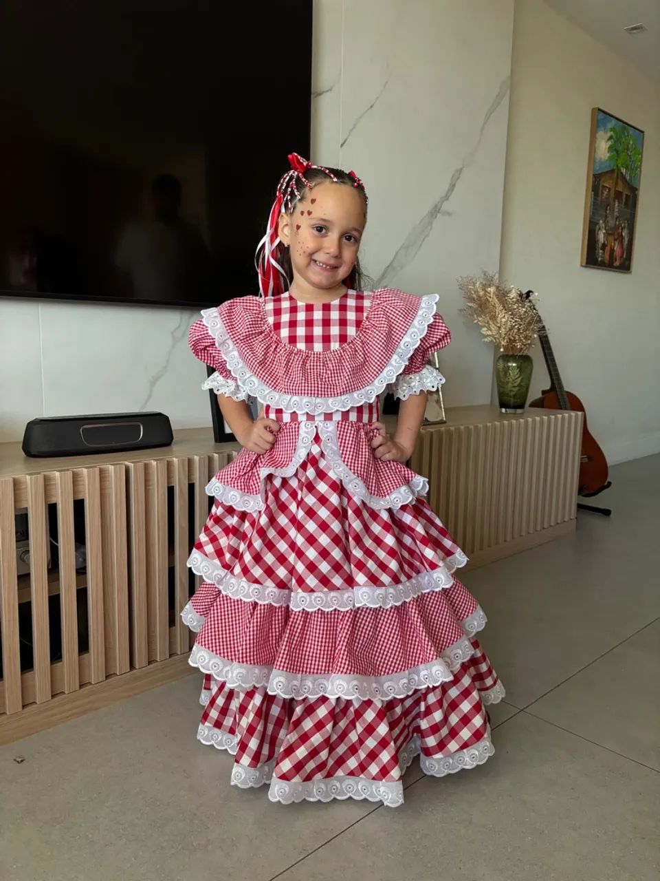 Vestido Junino Gestante Vestido De Quadrilha Infantil Xadrez