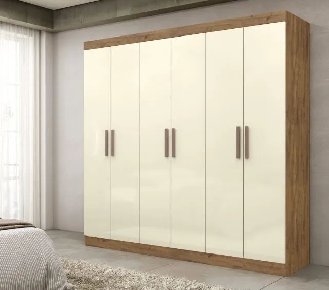Guarda Roupa Casal com 6 Portas de Giro Amplo e Elegante Paris - Foto 4