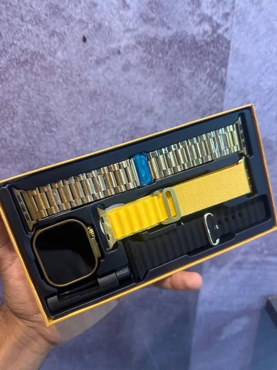 Pulseira de Aço Dourada para Smartwatch G9 Ultra Pro - Foto 3