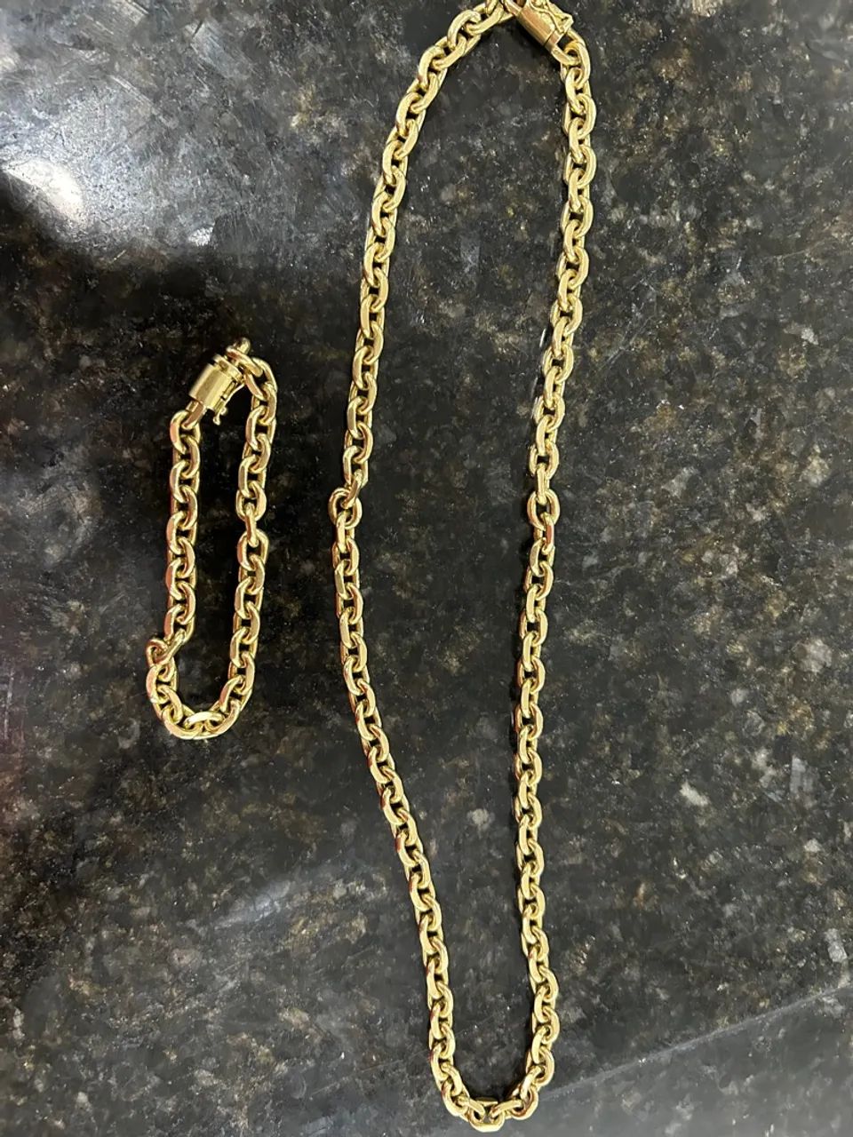 Conjunto de Colar e Pulseira de moeda antiga Ouro 18k - Foto 5