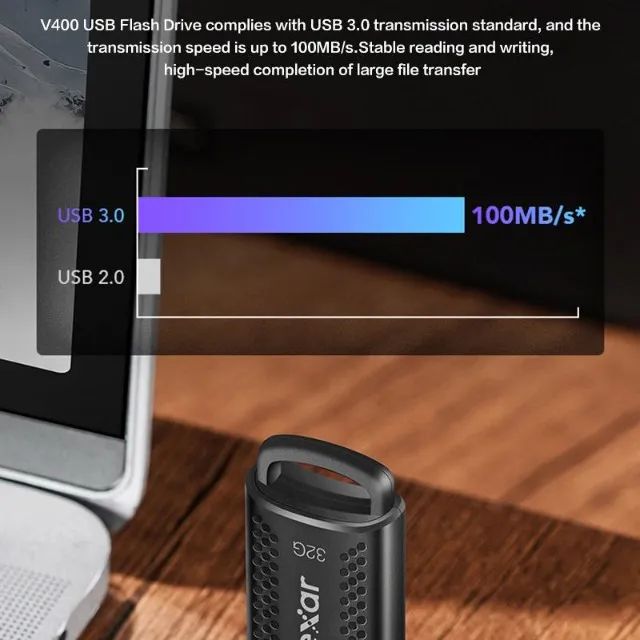 Lexar Jumpdrive V400 64gb USB 3.0 Black Flash Drive - Foto 3