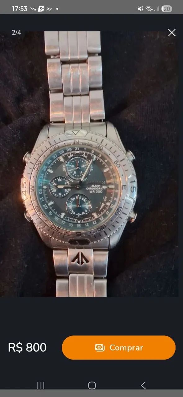 Citizen wr 200 chronograph alarme. - Acessórios de Celular