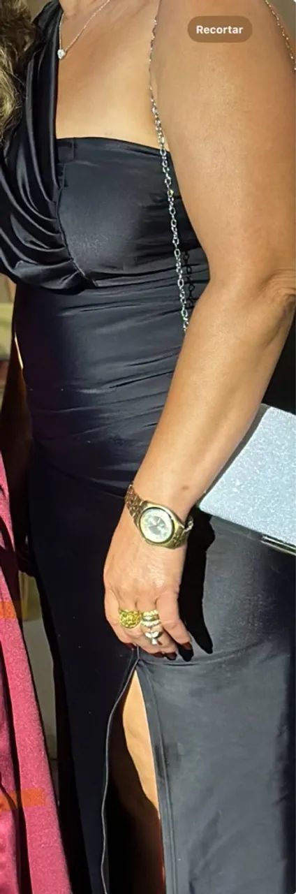 Vestido de festa preto drapeado - Foto 2