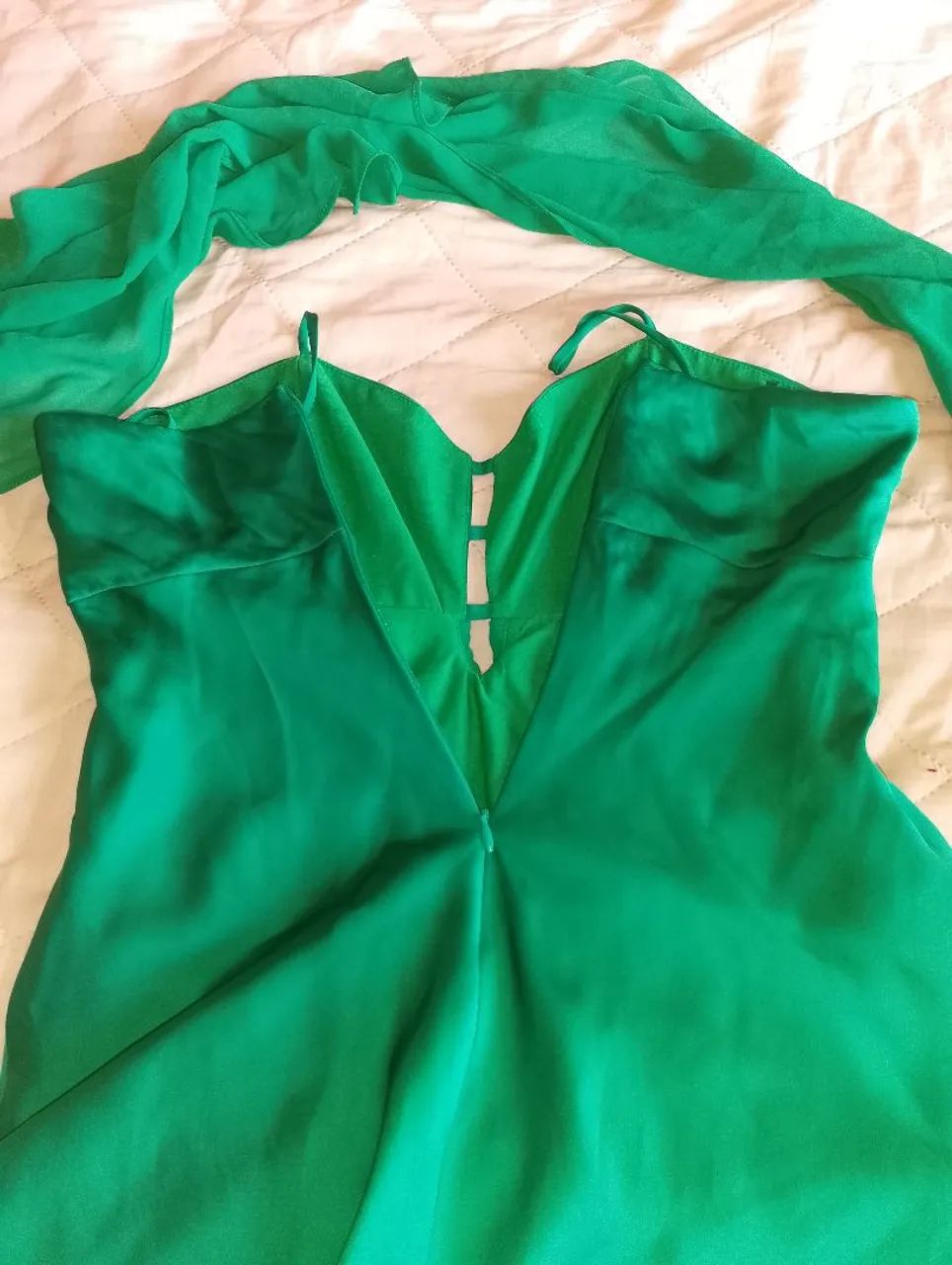 Vestido longo, verde esmeralda  - Foto 4