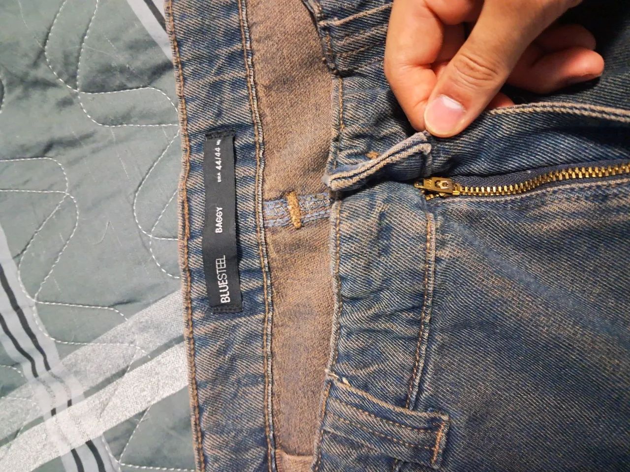 calça jeans baggy cargo bluesteel - Foto 2