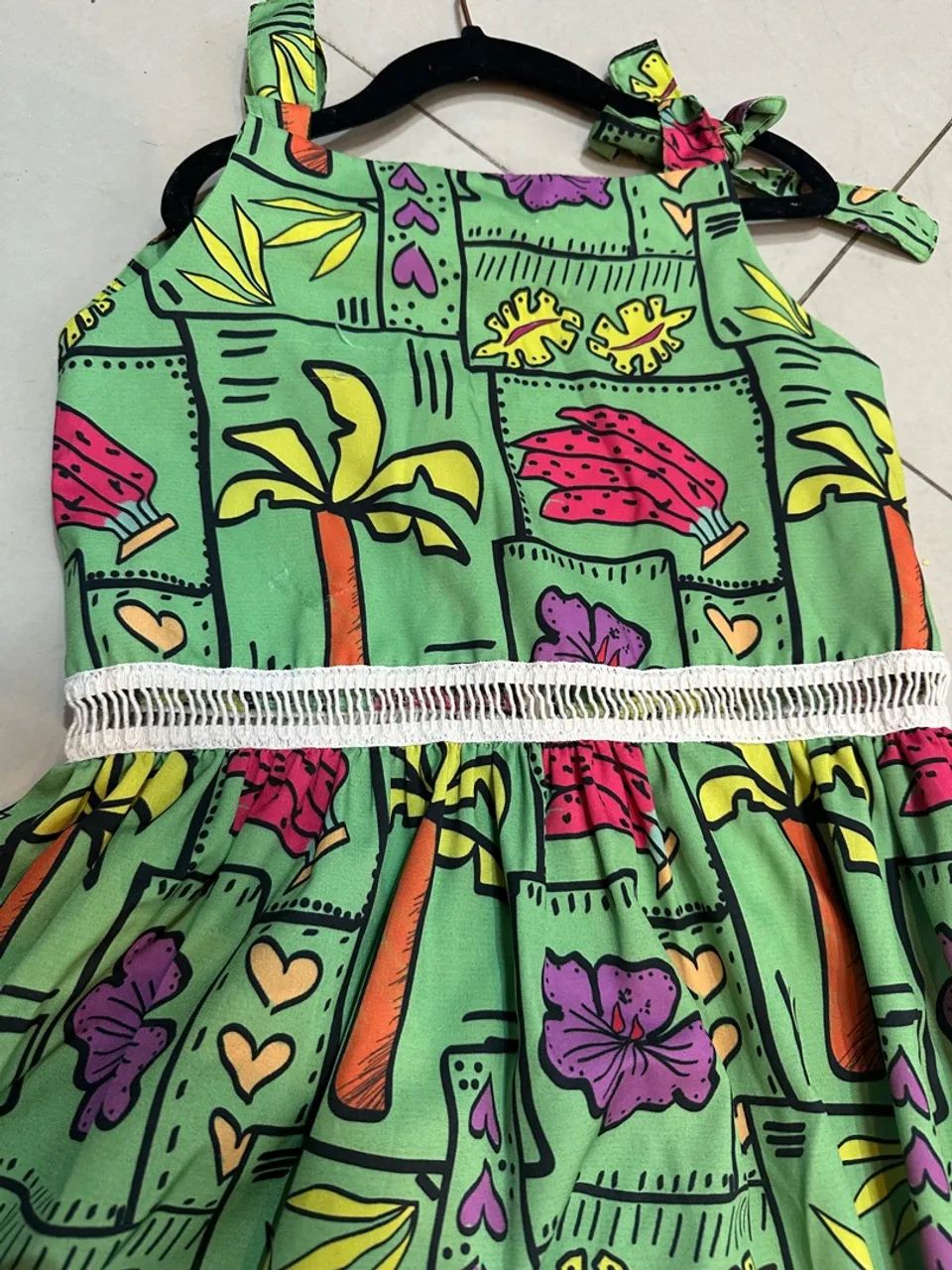 Vestido Infantil Estampado Tropical - Foto 3