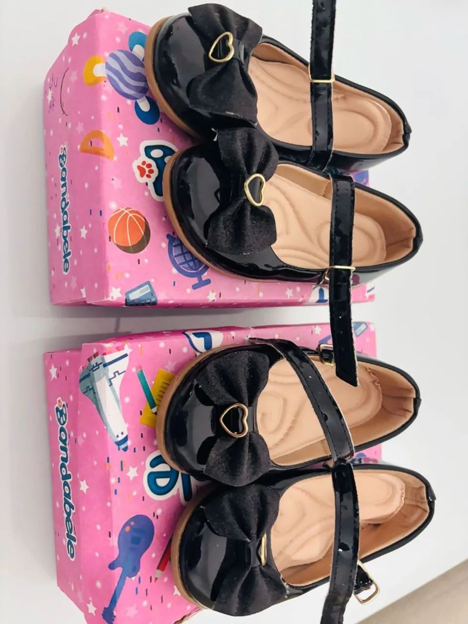 Sapatilhas pretas com laço para bebê menina - Foto 3