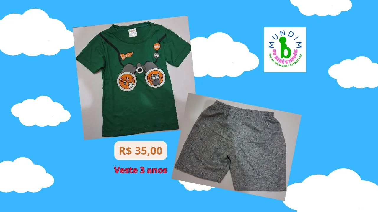 Conjunto de roupa infantil menino - 3 anos