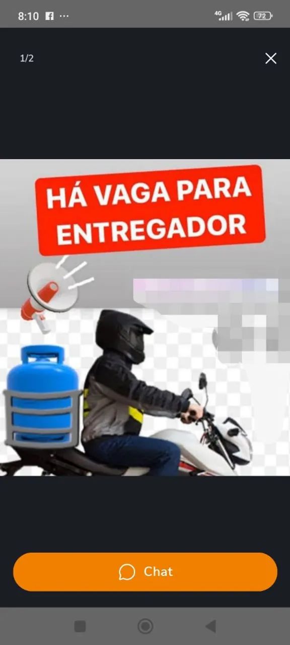 Vaga de entregador de gás 