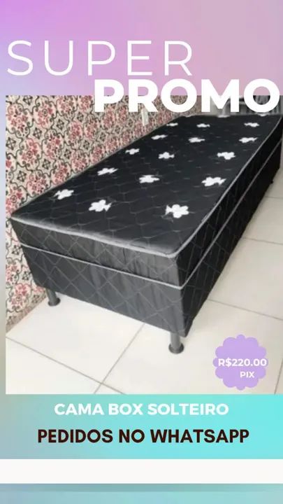 Cama box Solteiro 1.88x0.88 pediu chegou.