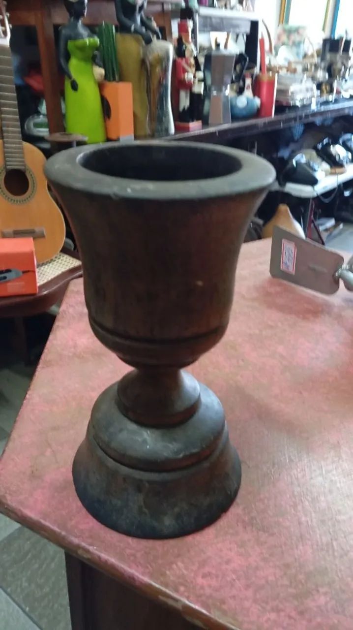 Taça de madeira antiga - Foto 4