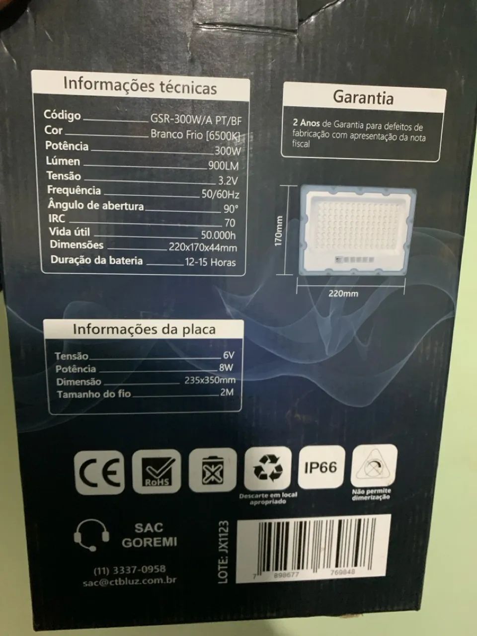 Refletor de Led Solar 300W - Foto 2