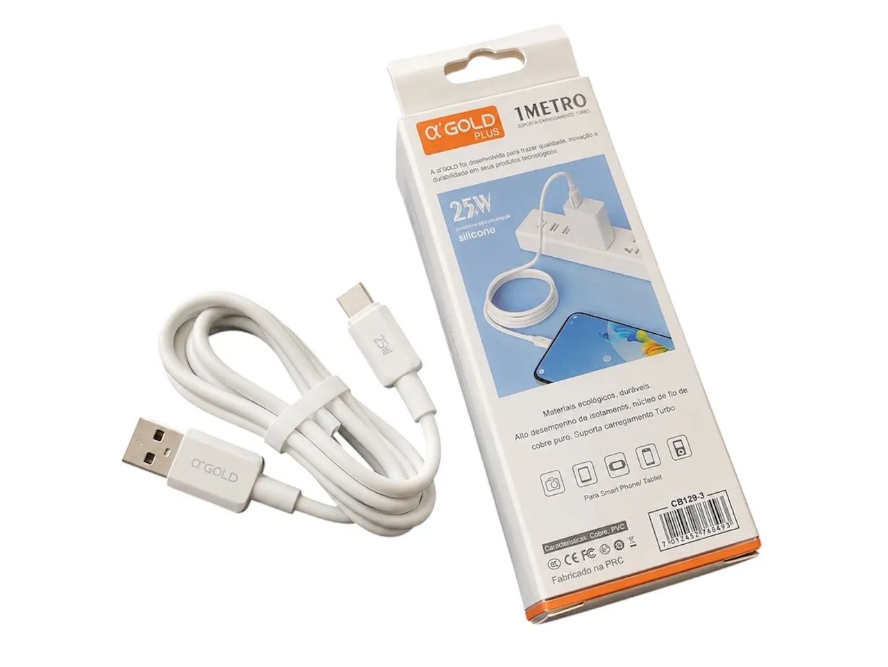 CABO TURBO USB PARA TIPO-C 25W - Foto 3