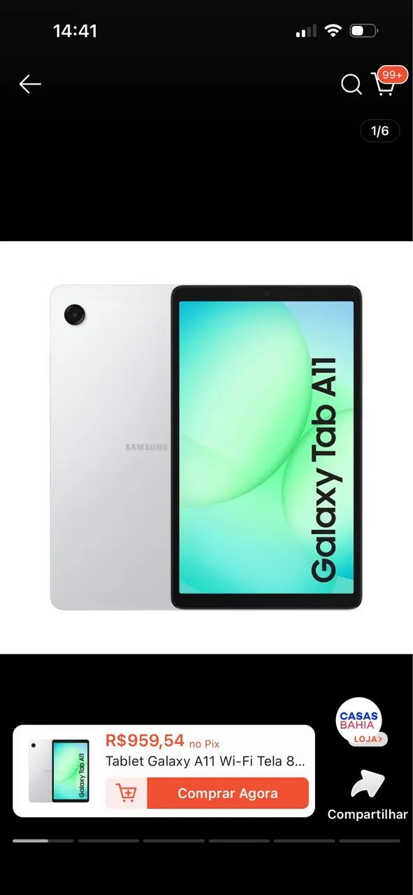 Tablet Galaxy A11 Wi-Fi Tela 8.7 Polegadas 90Hz 64GB Câmera 8MP Prata Samsung - Foto 4