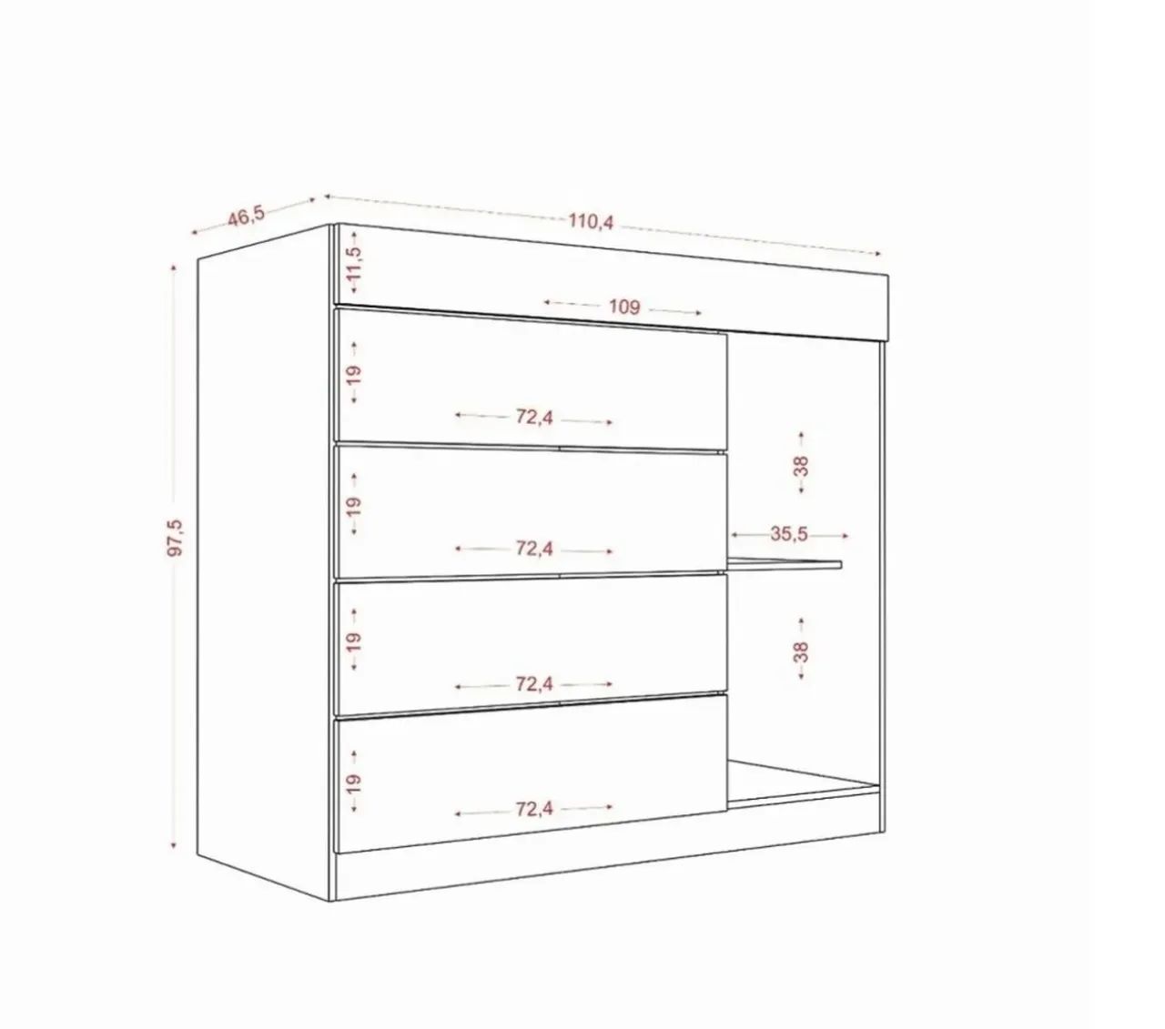 Cômoda com portas joia - pronta entrega  - Foto 3