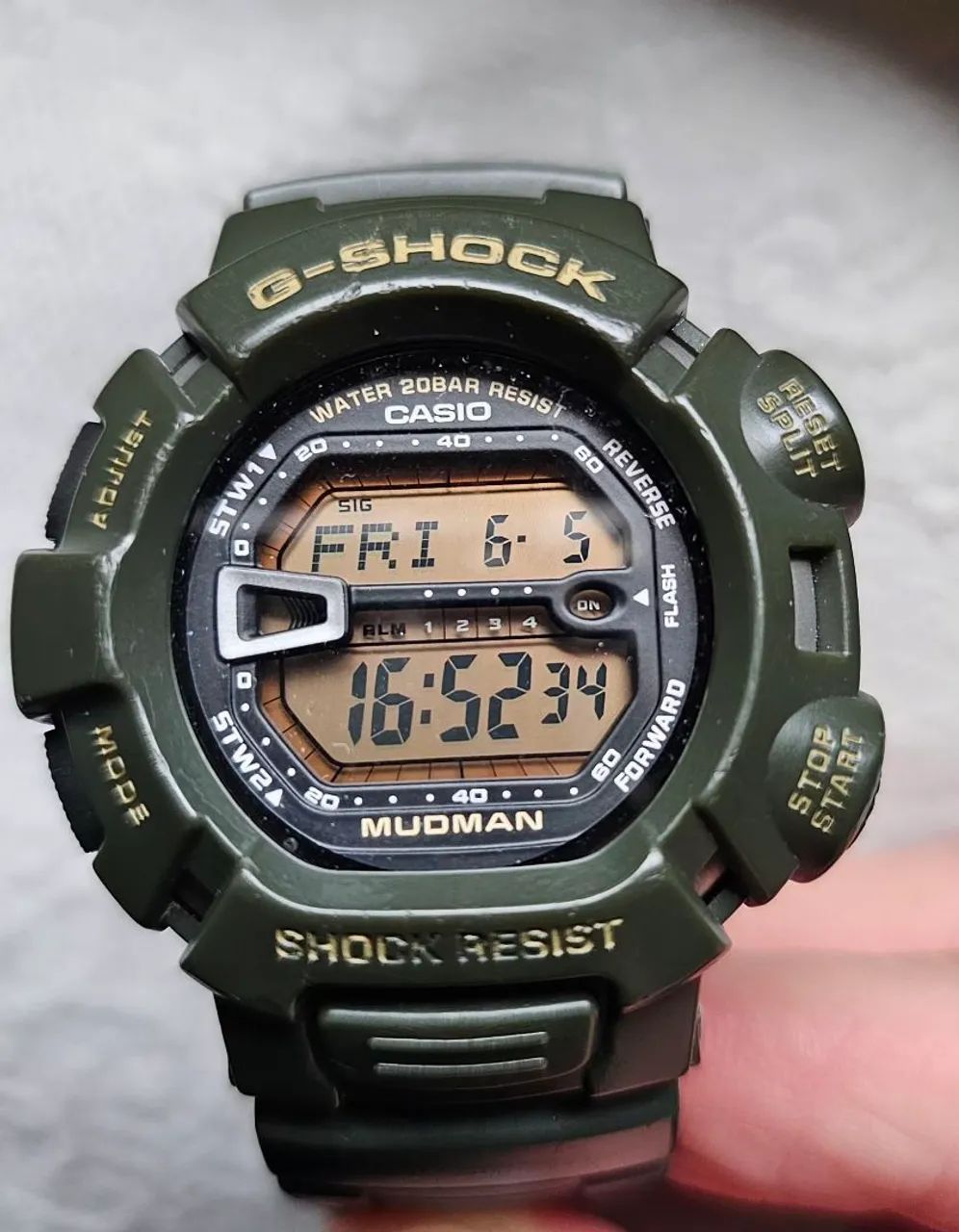Relógio casio g-shock mudman verde militar 