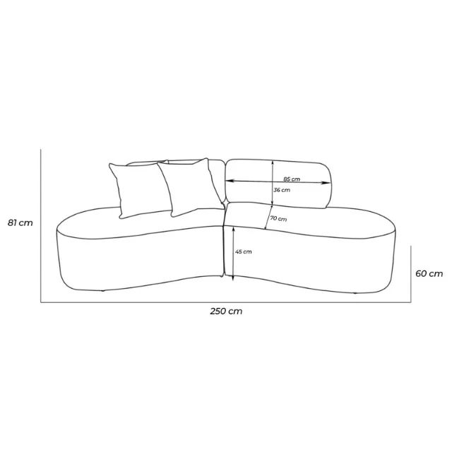 Sofá Living Orgânico 250cm para Recepção Boucle - Foto 4