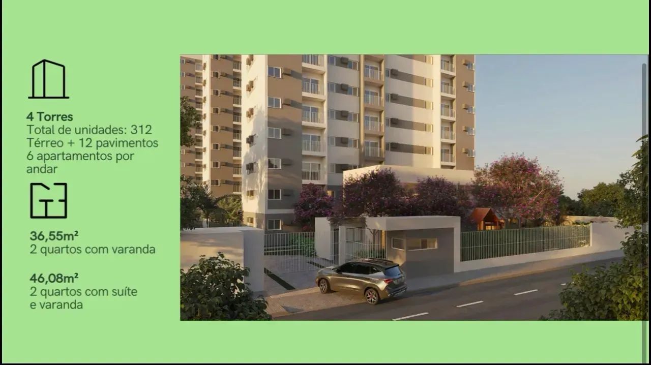 Apê 46m2 com varanda / 2 quartos com Suite / - Foto 2
