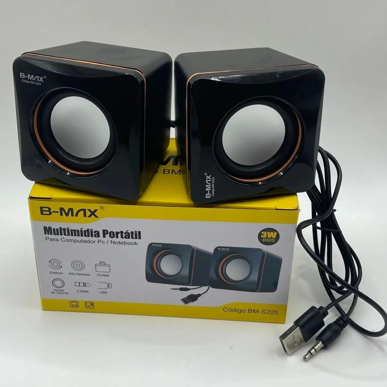 Mini Caixa de Som Multimídia para PC/Notebook B-MAX BM-S205