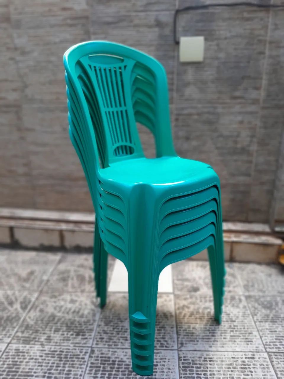 Conjuntos de cadeiras plásticas verde - Foto 2