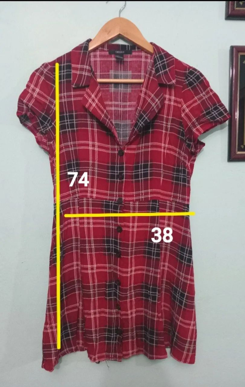 Vestido xadrez Forever 21 P