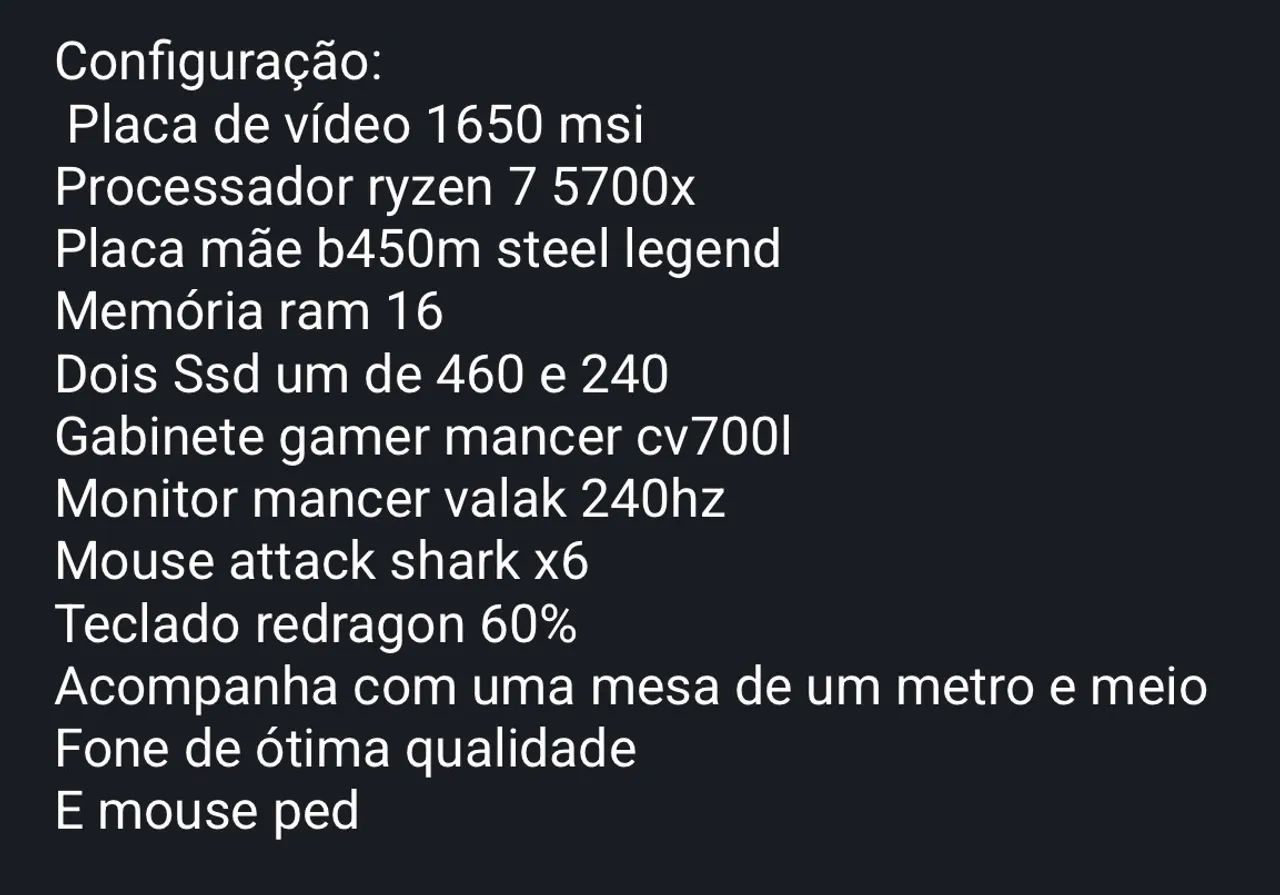 Computador gamer só pegar e usar 