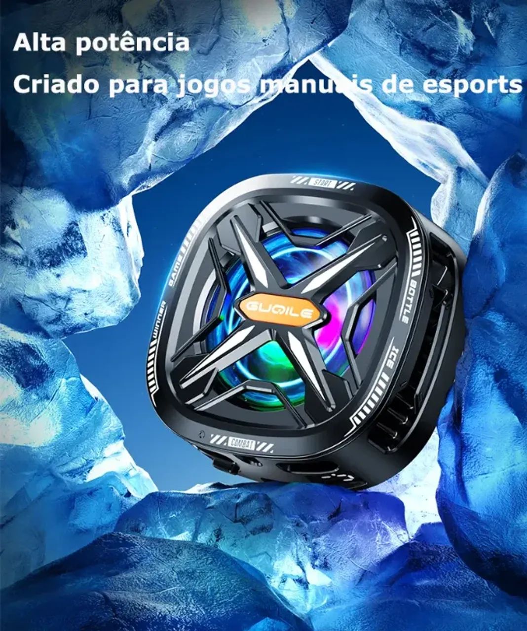 Cooler Celular Rgb Succão Magnética + Clipe Traseiro 2 En 1