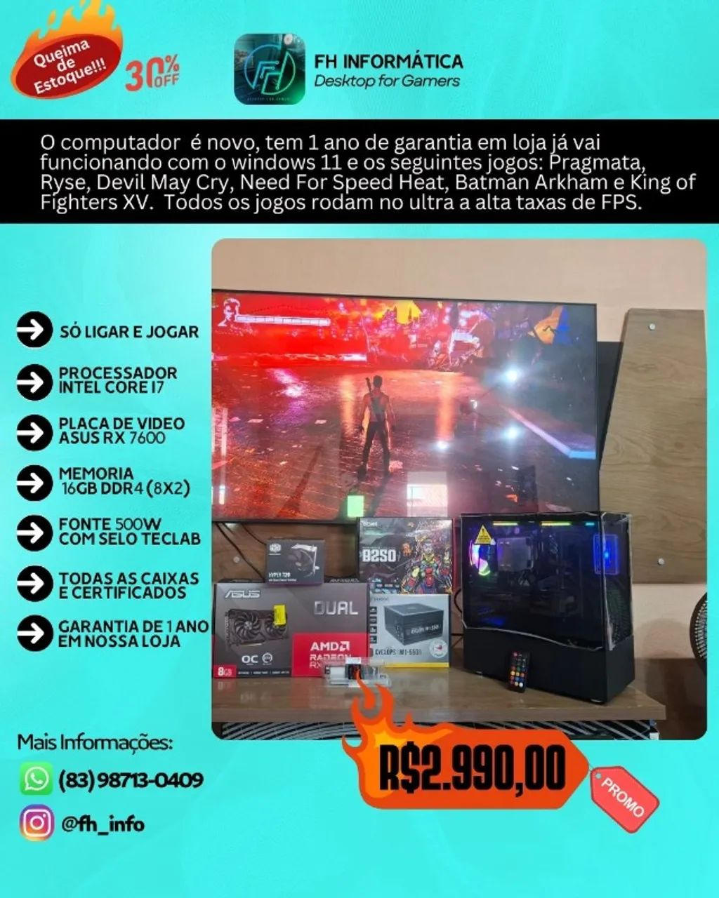 PC Gamer Core i7 novo e pronto pro GTA 6