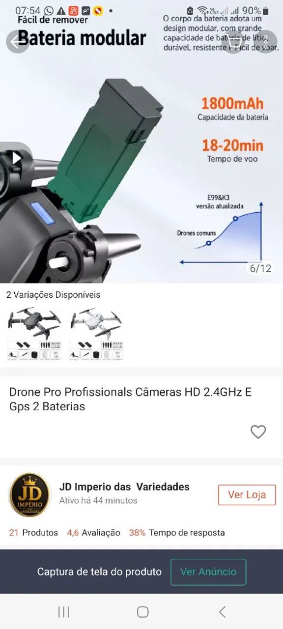 Vendo um Drone Pro Profissional completo na caixa Mais informações pelo WhatsApp * - Foto 5