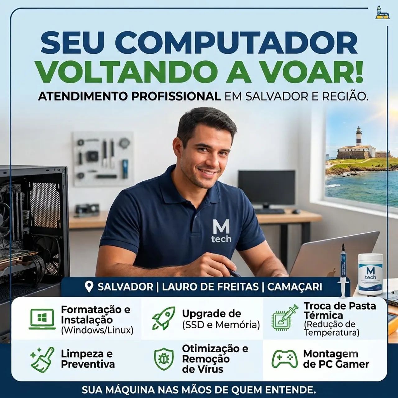 Técnico de Informática - Formatação, SSD, Limpeza e PC Gamer