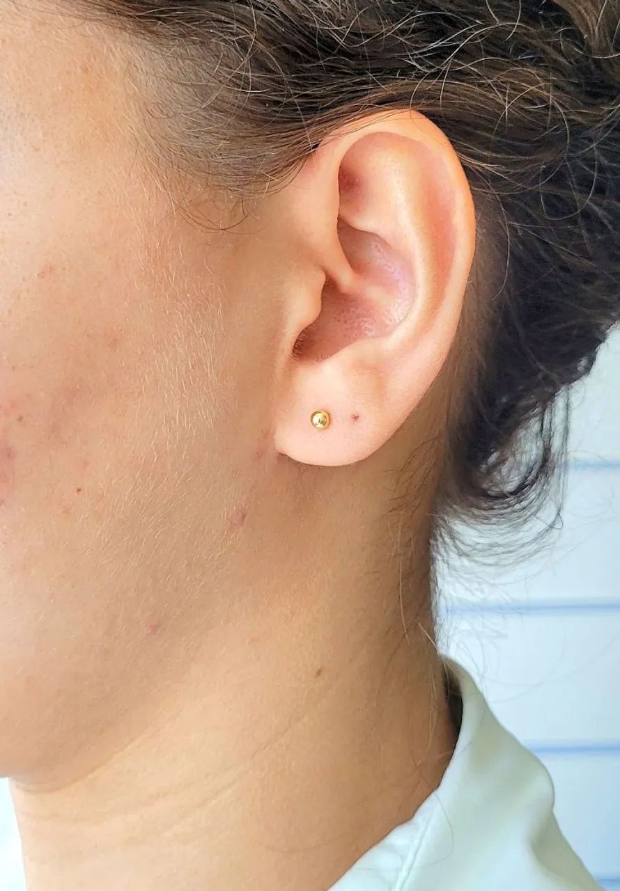 Brinco Bolinha 2,5mm Ouro 18k - Foto 2