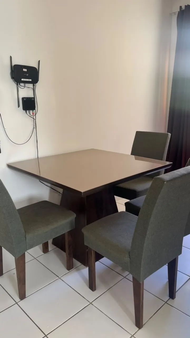 Mesa 4 cadeiras tampo de vidro - Foto 3