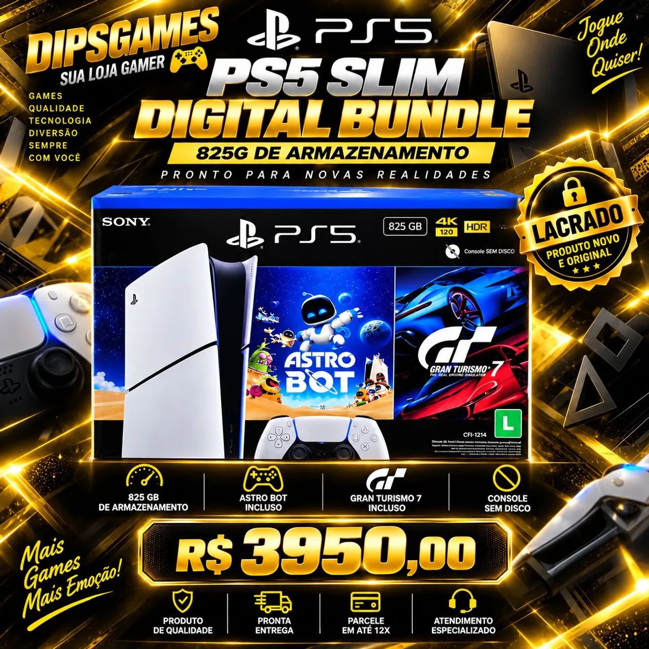 PS5 Slim Digital Bundle(Lacrado)